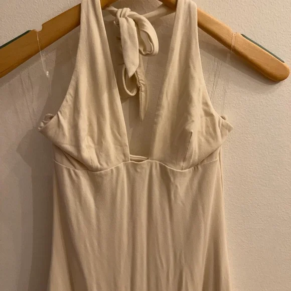 Oh Polly Cream Backless Halter Dress - Picture 6 of 10